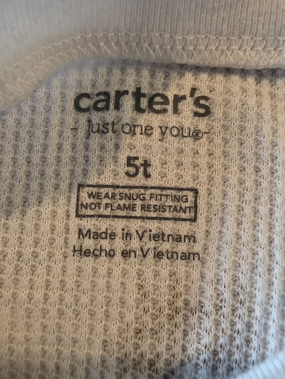 Carters Snug Fit Waffle Knit Toddler Kids Farm Animal Print Pajamas, 5T